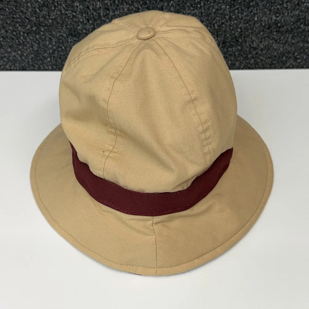 Vintage Etienne Aigner 60s Bucket Hat Union Label USA Tan/Burgundy Sz L Mens USA